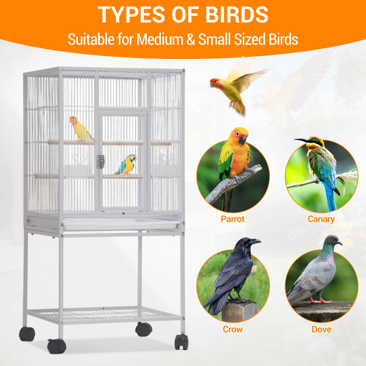 Five Level Metal Small Animal Cage With Wheels And Removable Tray