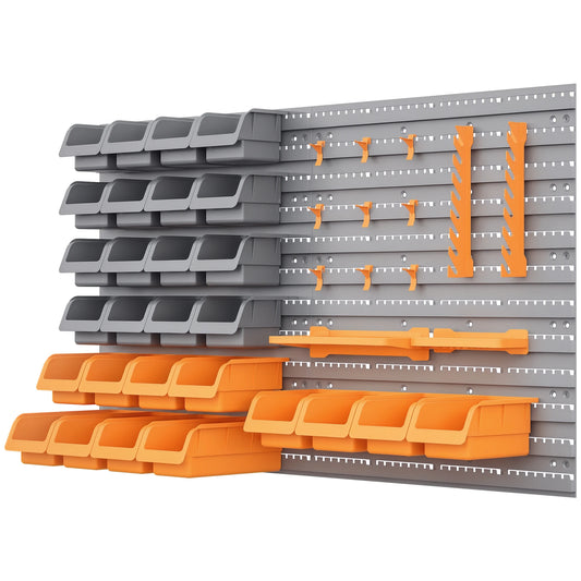 Wall Mounted Pegboard Tool Storage Organizer Rack Kit