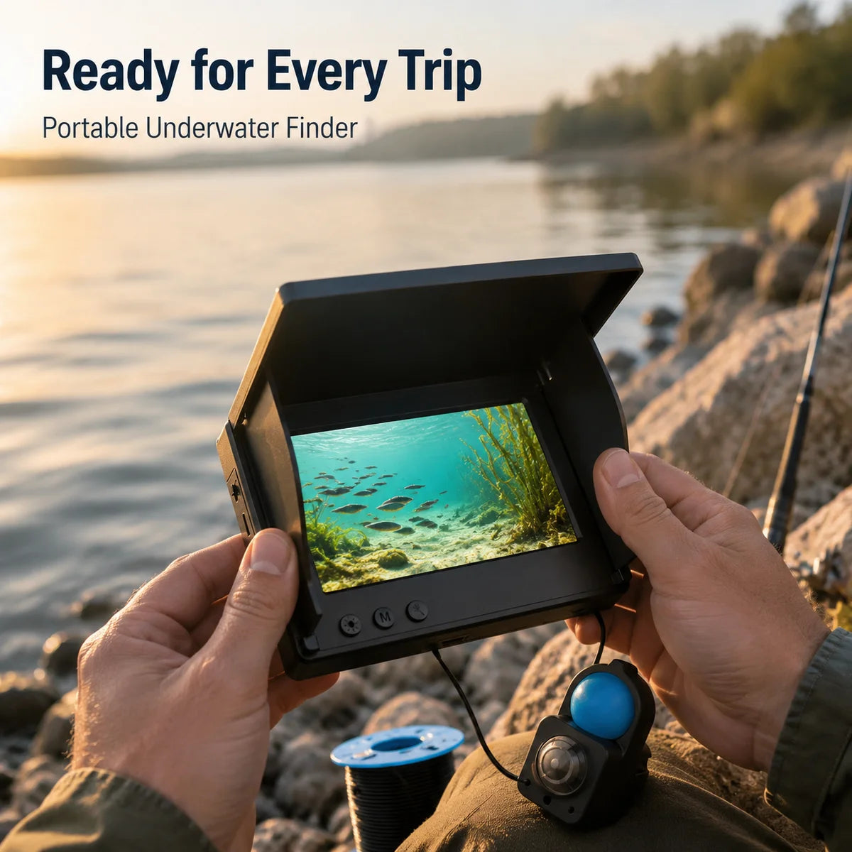 Portable Underwater Fishing Camera With Monitor Night Vision Depth Finder