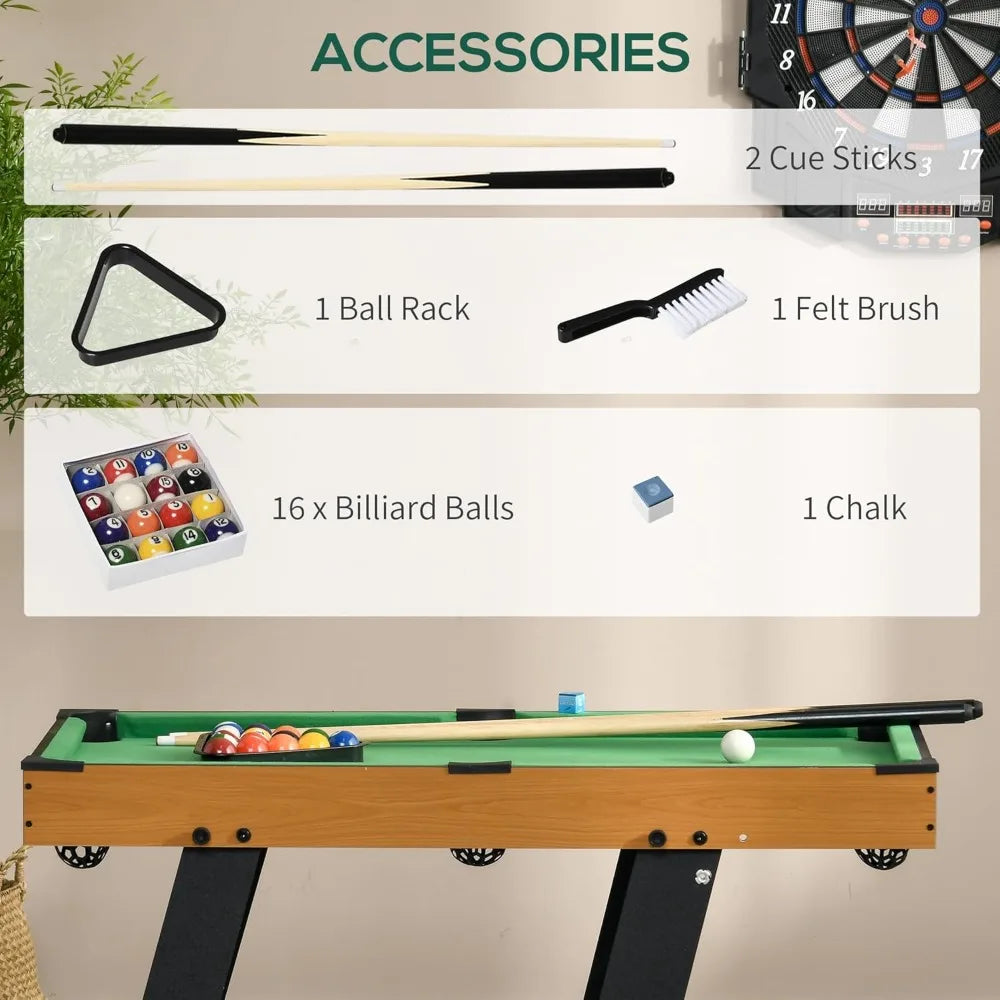Soozier 38" Foldable Billiards Tabletop Game, Pool Table Set, Fun for The Whole Family with Easy Folding for Storage