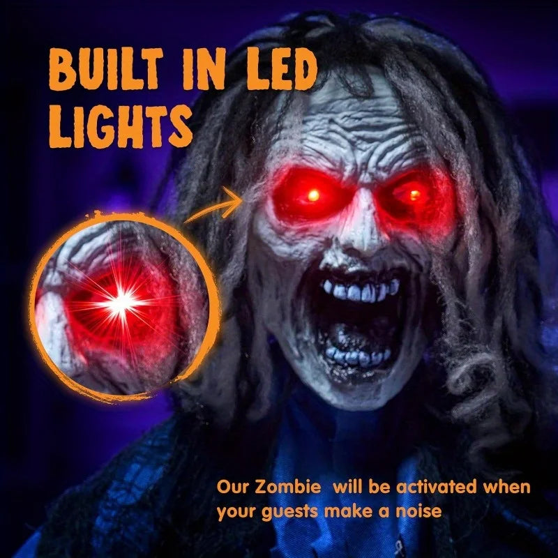 Joyfy Animatronic Zombie Halloween Standup Decoration Prop