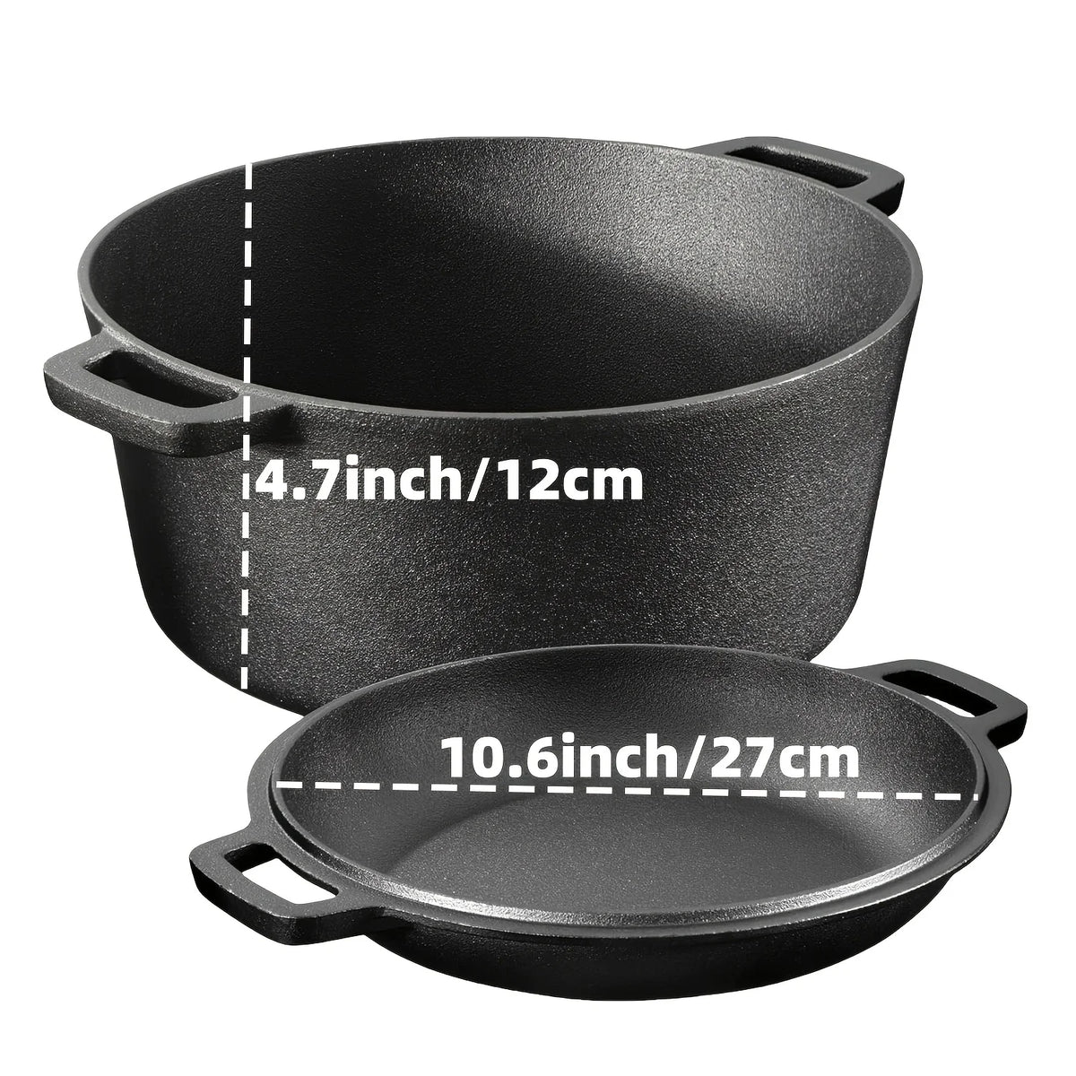 AEDG Preseasoned Cast Iron Skillet Cookware Set For Home