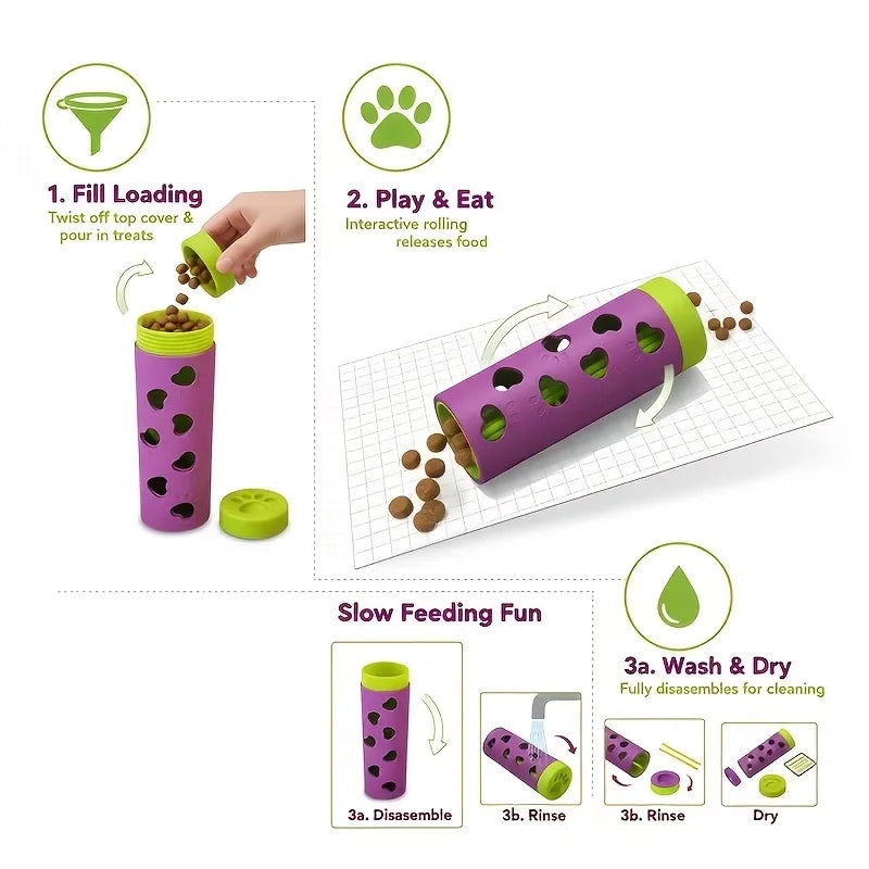 Interactive Detachable Slow Feeder Treat Dispenser Chew Toy for Dogs