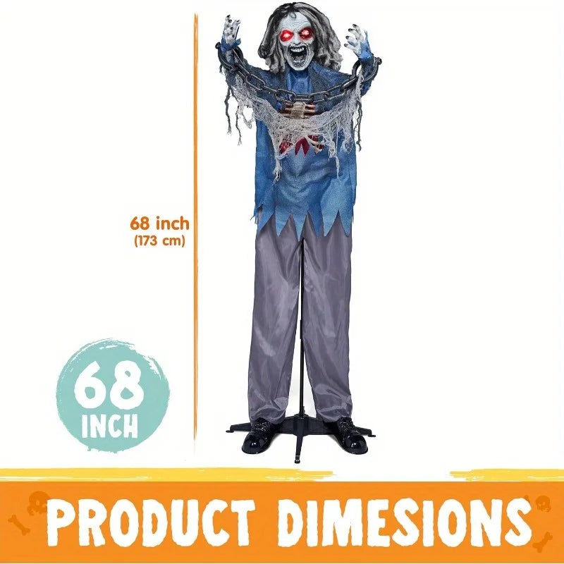 Joyfy Animatronic Zombie Halloween Standup Decoration Prop