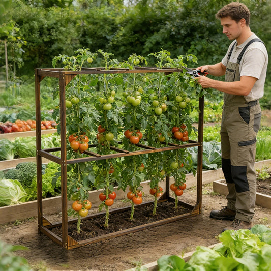 Outdoor Garden Wooden Tomato Cranberry Support Trellis with 5 Slots Support Frame Cranberry Plant Support Cage