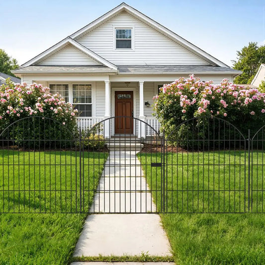 10 Panels Decorative Garden Fence with Gate, 32 in (H) x 23.6 ft (L) No Dig Dog Fence for Yard, Tall Garden Fencing Panels