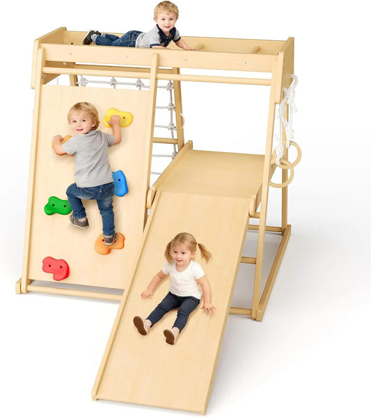 Twister Wooden 6IN1 Kids Indoor Jungle Gym Climber Playset