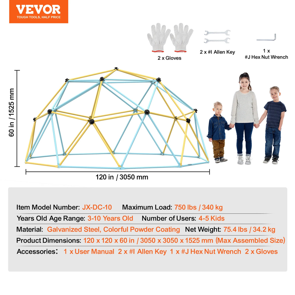 SucceBuy Outdoor Climbing Dome With Hammock And Swing Playset
