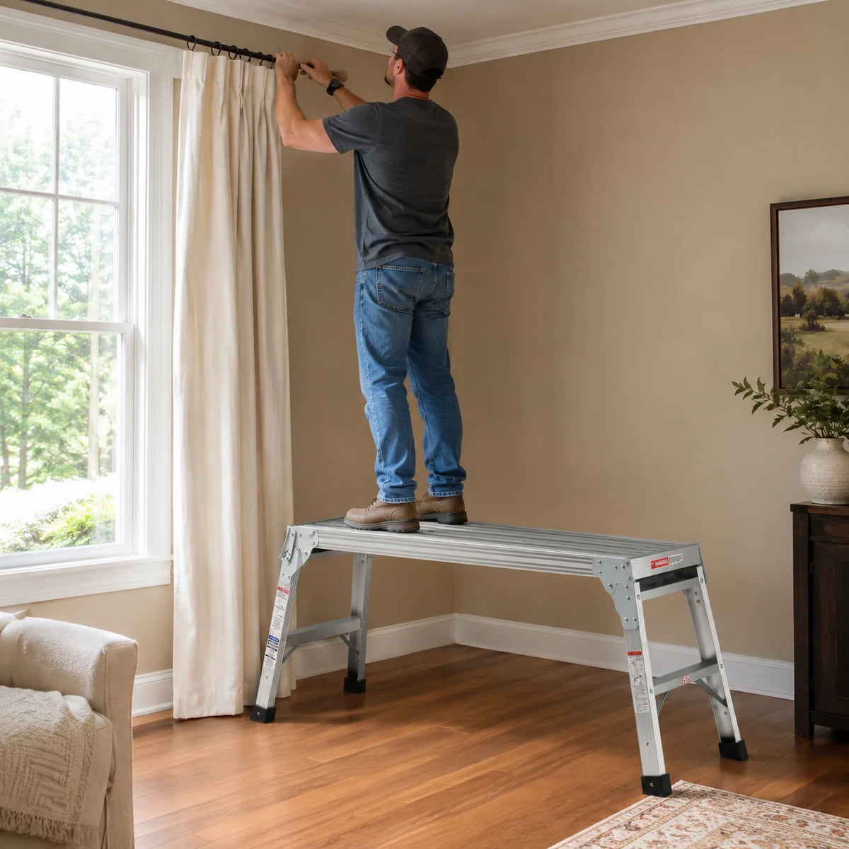 Portable Aluminum Folding Work Platform With Rubber Feet