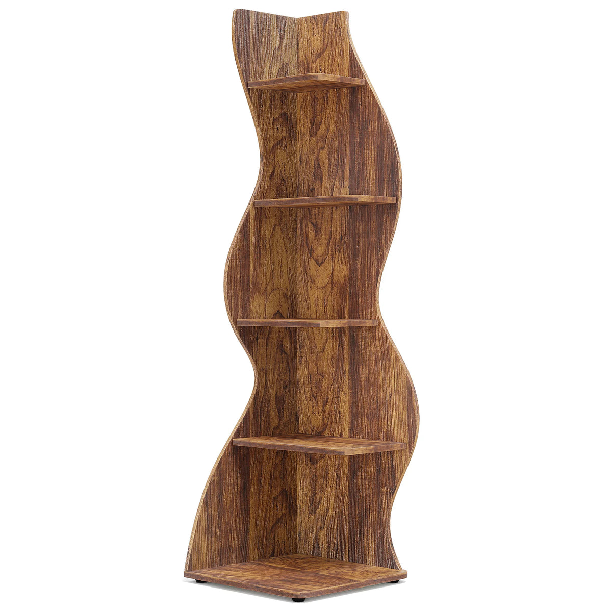 Tribesigns Modern Wooden Corner Bookshelf Wall Mounted Storage Rack