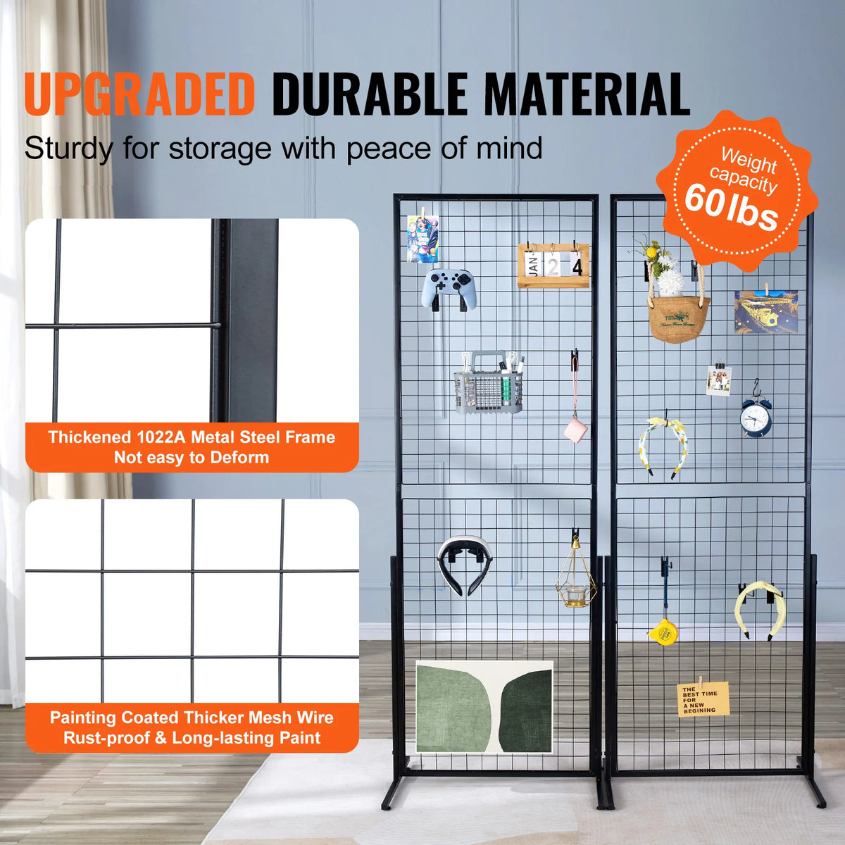 SucceBuy Double Sided Steel Grid Wall Display Rack For Retail