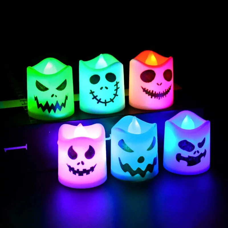 Halloween LED Ghost Pumpkin Candle Light Glowing Party Decoration