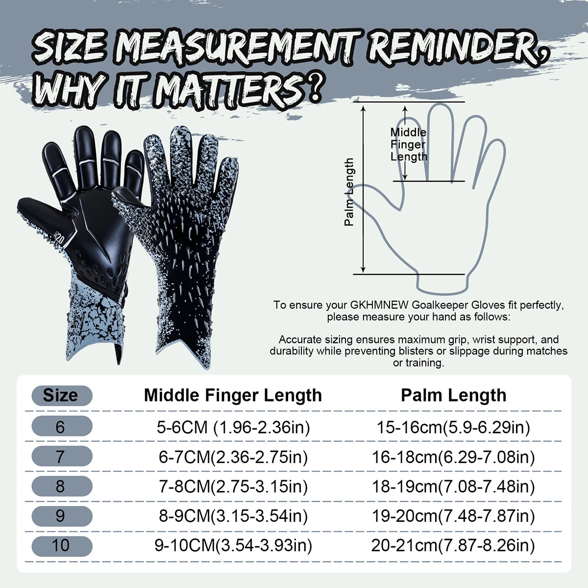 GKHMNEW Youth And Adult Soccer Goalkeeper Gloves With Latex Grip