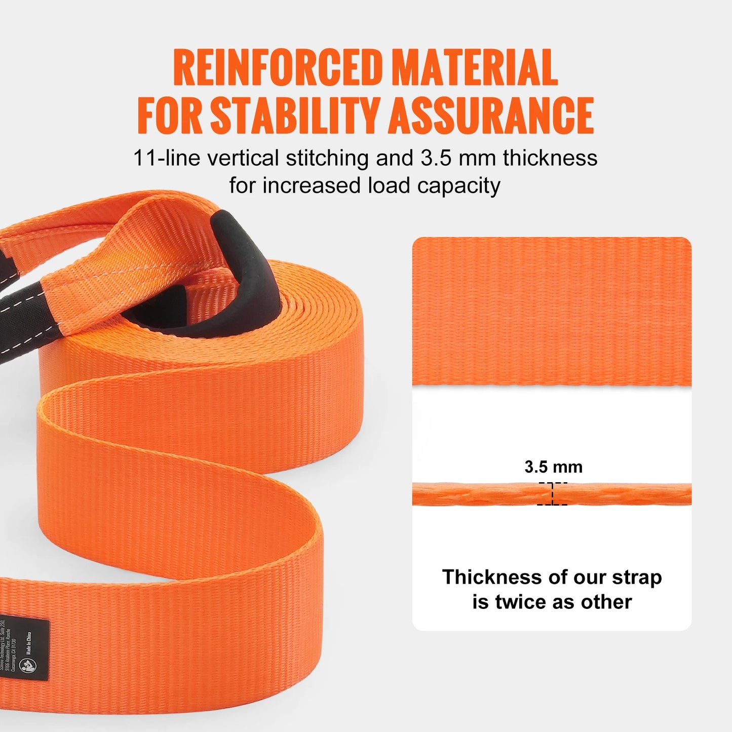 SucceBuy Polyester Tow Strap Recovery Kit High-Strength Car Racing Tow Ropes Auto Trailer Winch Towing Strap for Truck Jeep SUV