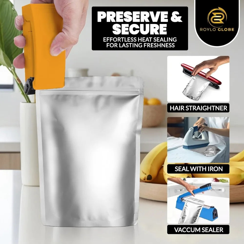 Robust Mylar Food Storage Kit With Oxygen Absorbers And Clips