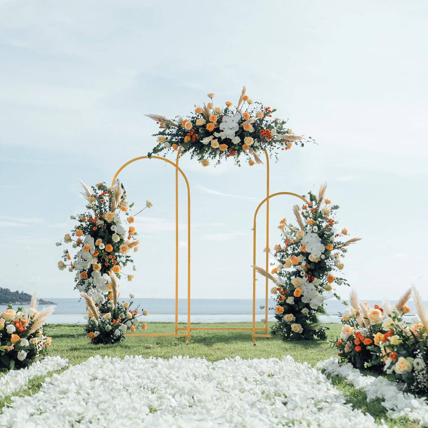 Adjustable Metal Arch Backdrop Stand Kit For Weddings And Parties