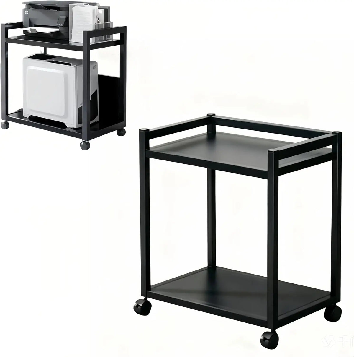 Garvee Dual Tier Office Printer Rack Metal PC Tower Stand