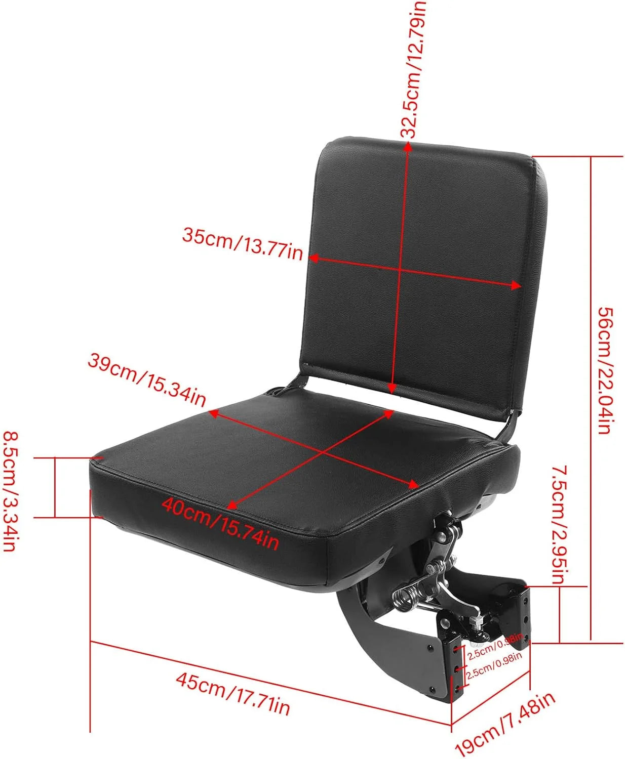RV Bus Folding Flip Seat, Elegant Leather Automatic Rebound Folding Seat to Reduce Fatigue Heavy Duty Camper Bus Accessory Seat