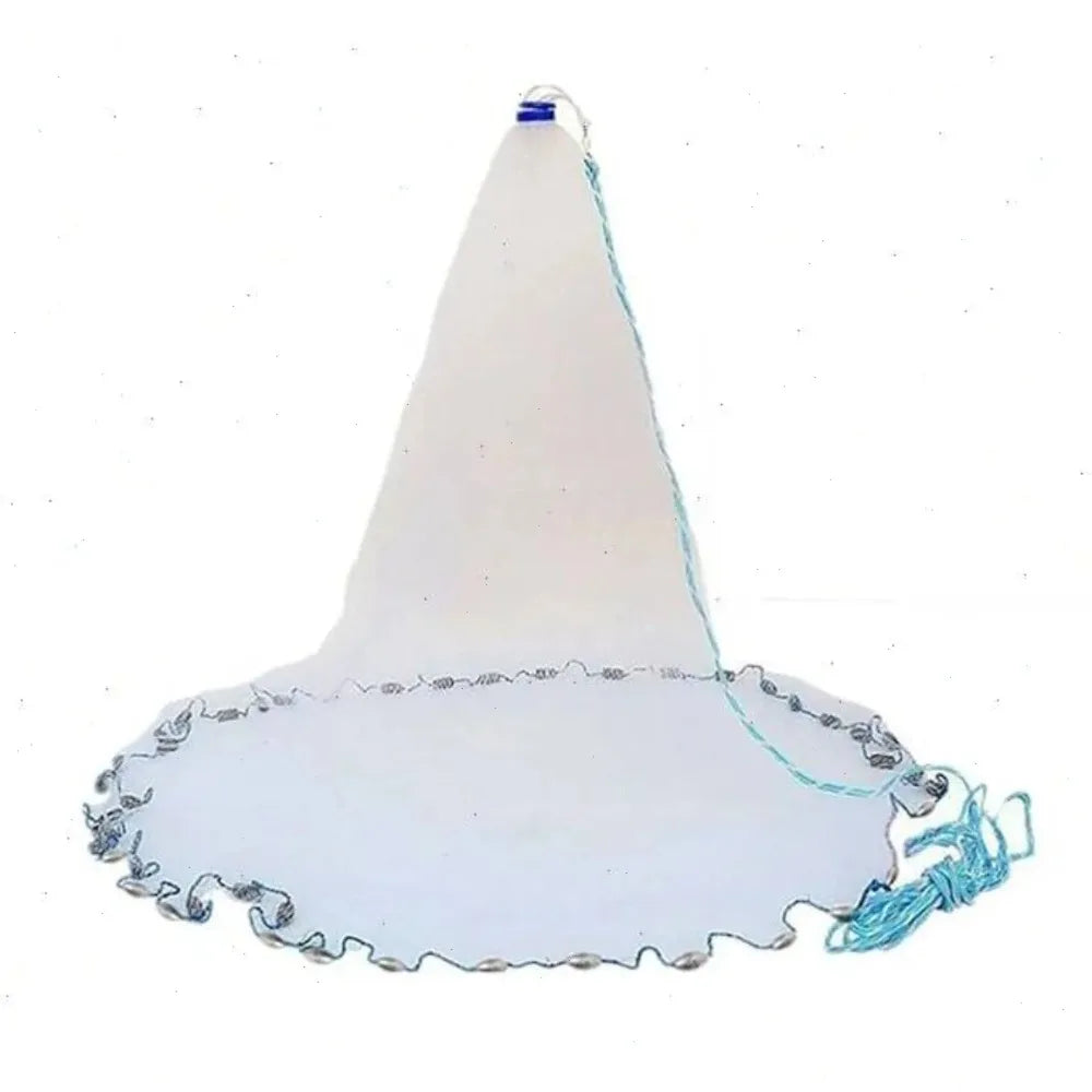 Monofilament Bait Net With Heavy Steel Sinkers For Fishing