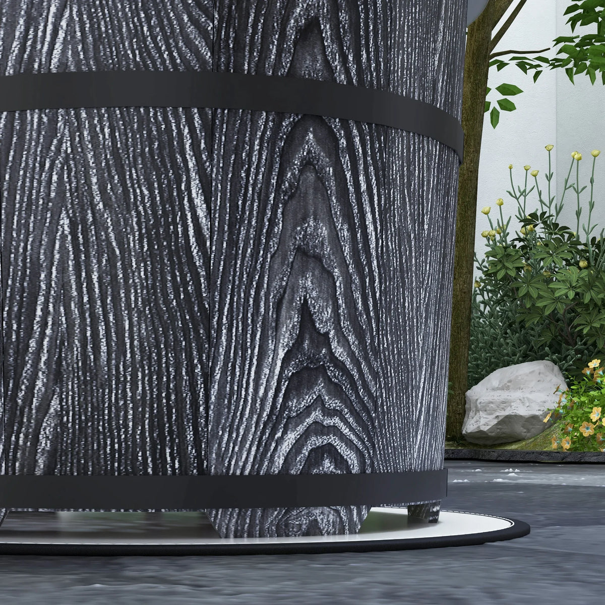Outsunny Smokeless Wood Fire Pit With Protective Mat