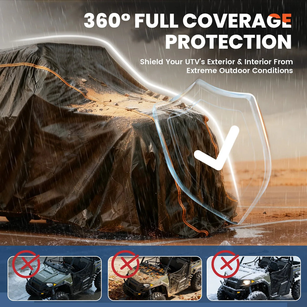 Waterproof UTV Storage Cover Compatible With Polaris Ranger And RZR