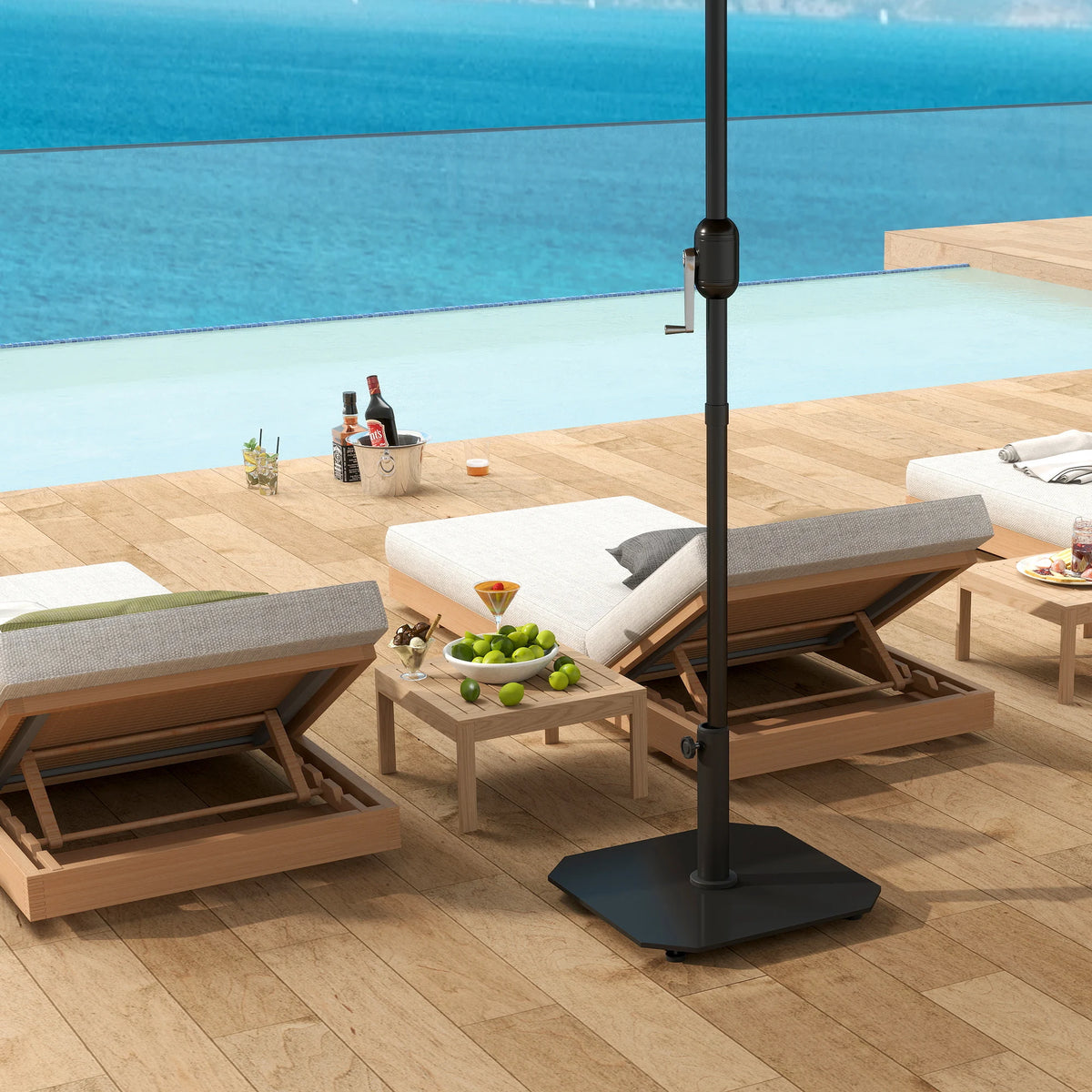 Outsunny Metal Square Patio Umbrella Base For Outdoor Garden
