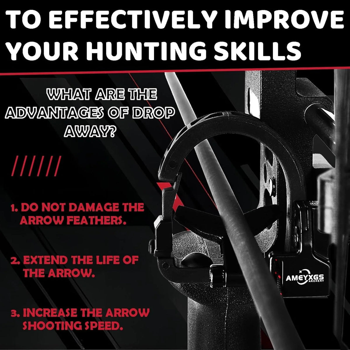 Drop Away Arrow Rest Full Containment 360° Sound Damping Pad for Compound Bow Right Hand Archery Shooting Hunting