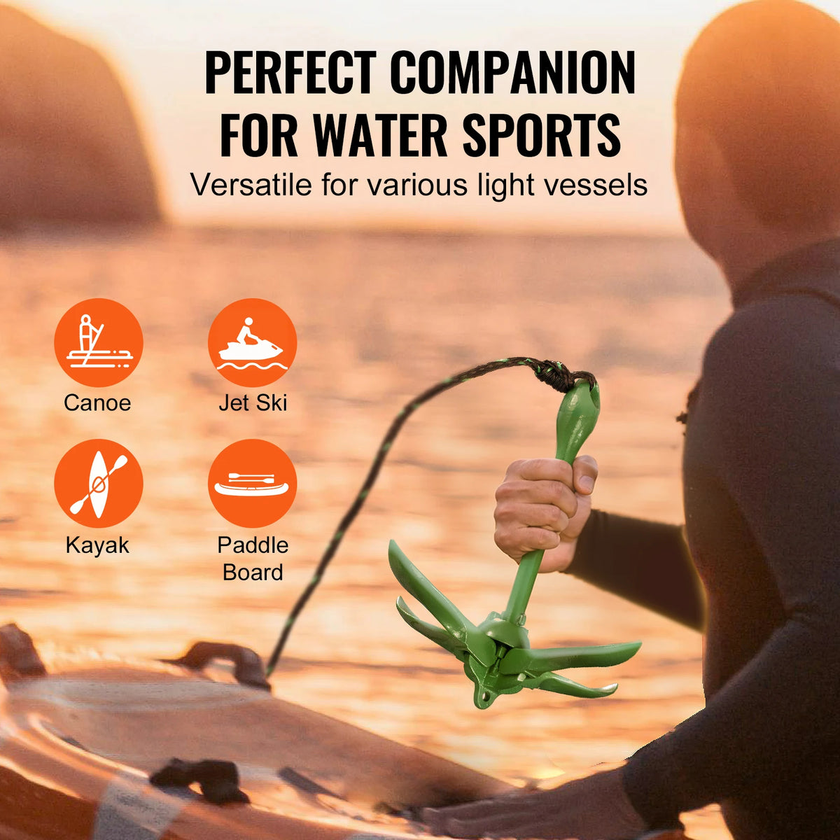 SucceBuy Foldable Kayak Anchor Kit With Rope And Buoy