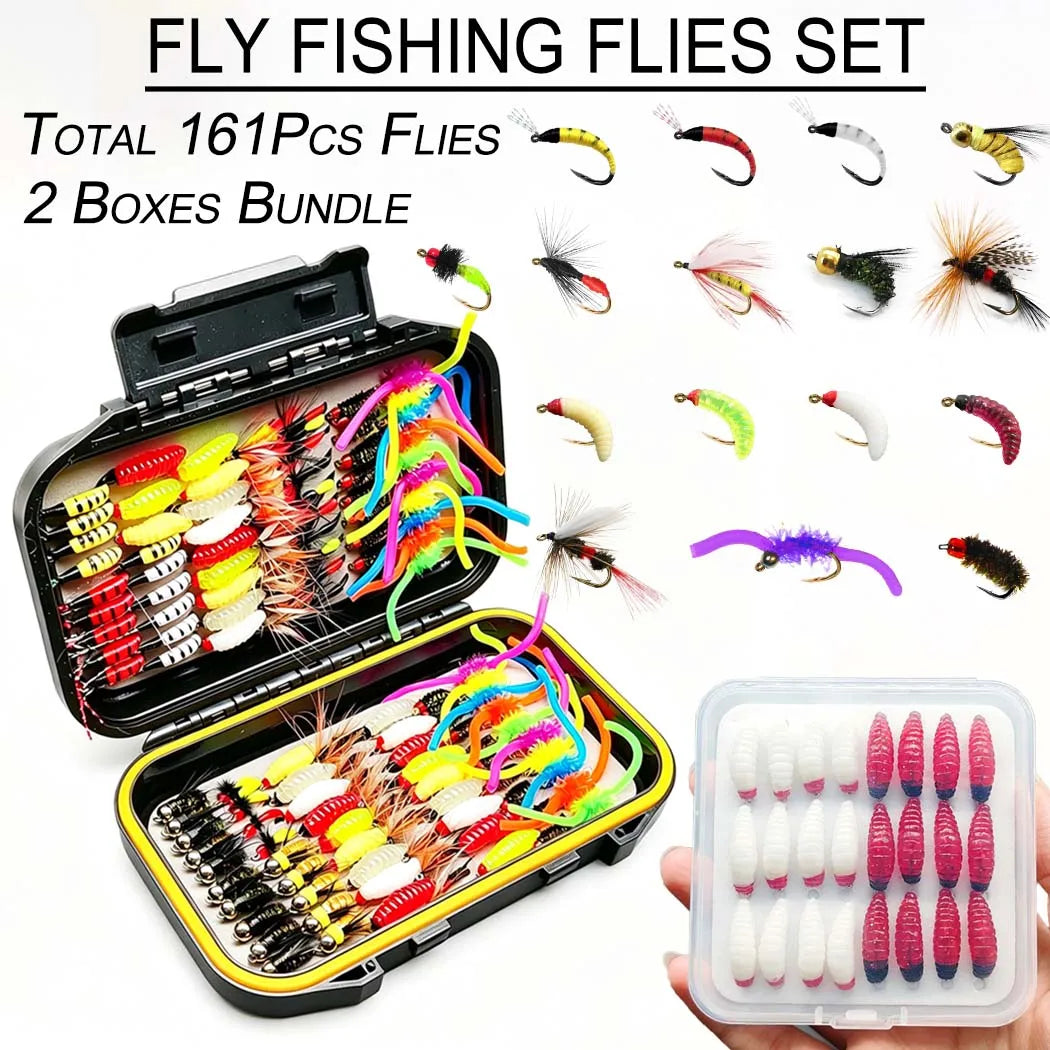 Professional Fly Fishing Kit With Dry Wet Nymph Trout Lures