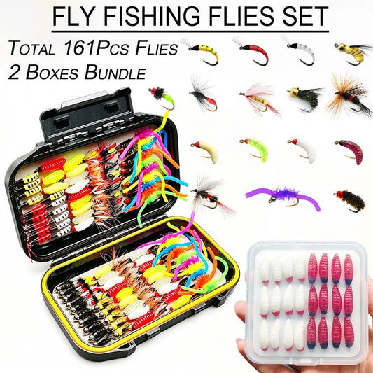 Professional Fly Fishing Kit With Dry Wet Nymph Trout Lures