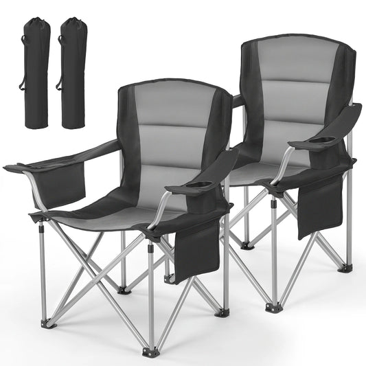 Vevor Heavy Duty Folding Camping Chair With Padded Armrests