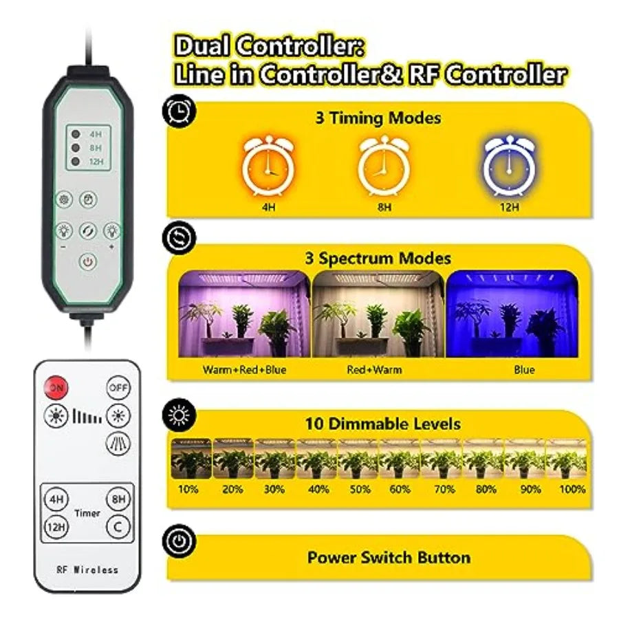 40W Ultra Thin LED Grow Light With Full Spectrum Timer