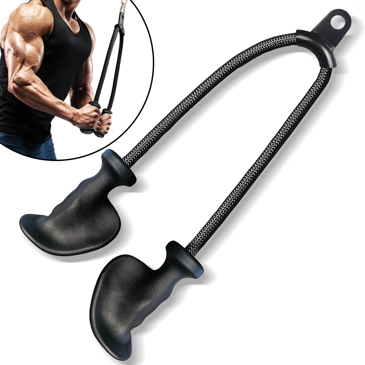 MARSAFIT Ergonomic Tricep Rope Cable Attachment for Gym Training