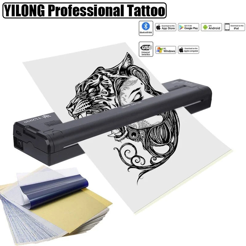 Wireless Tattoo Thermal Transfer Printer With Bluetooth Connectivity