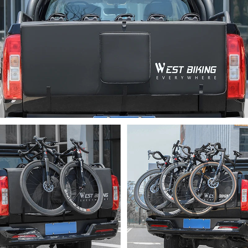 WEST BIKING Bike Tailgate Pad Pickup Truck Tailgate Protection Pad With Fixing Strap Hold 2-5 Bicycles Truck Carrier Accessories