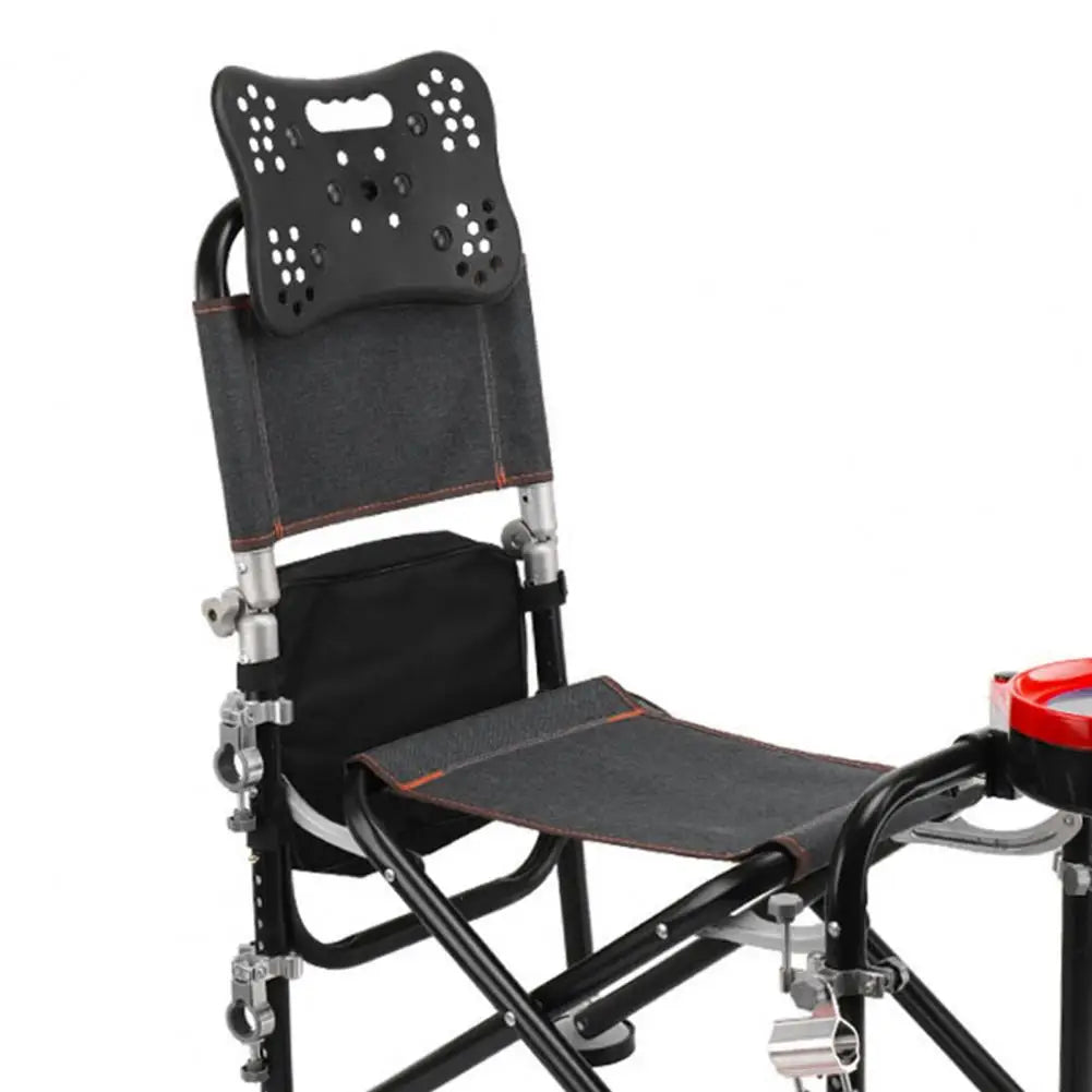 Folding Fishing Deck Chair 13 Gear Adjustable Backrest Rod Holder