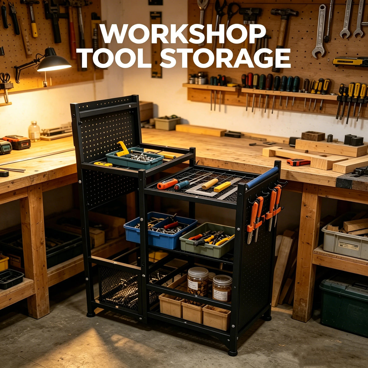Heavy Duty Metal Garden Tool Storage Rack And Organizer