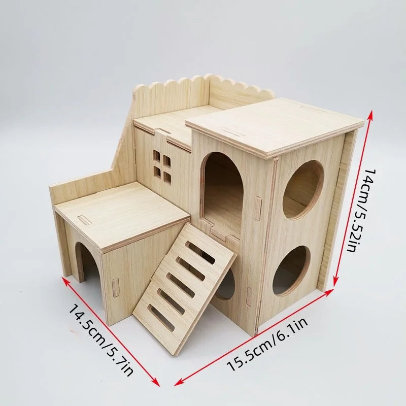 Golden Bear Wooden Toy Swing Seesaw Hamster Cage Decoration