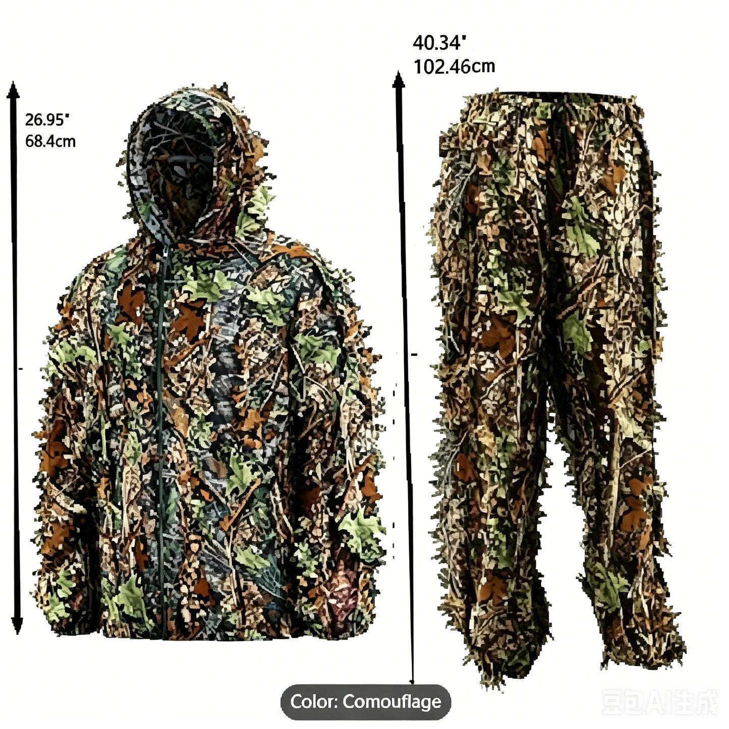 Men's Lightweight 3D Ghillie Hunting Camouflage Suit
