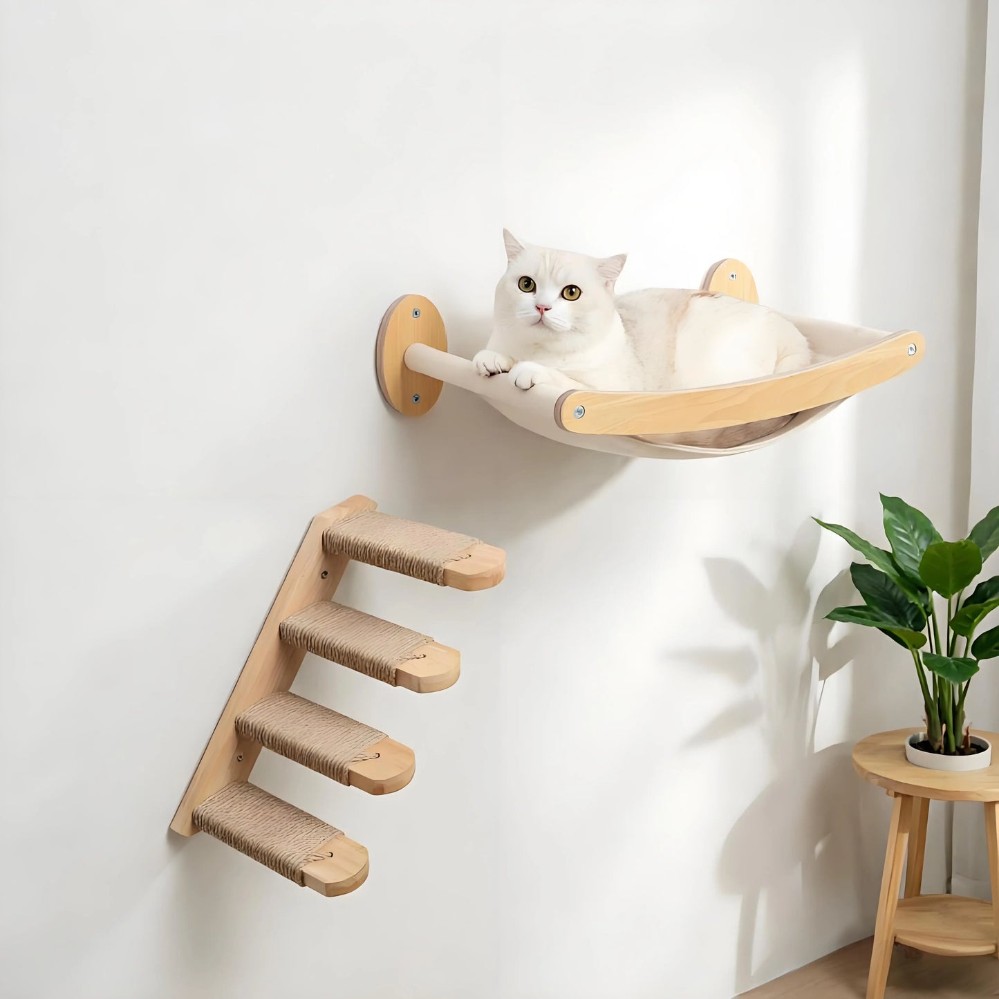 CWV Wall Mounted Cat Hammock And Sisal Scratching Shelf