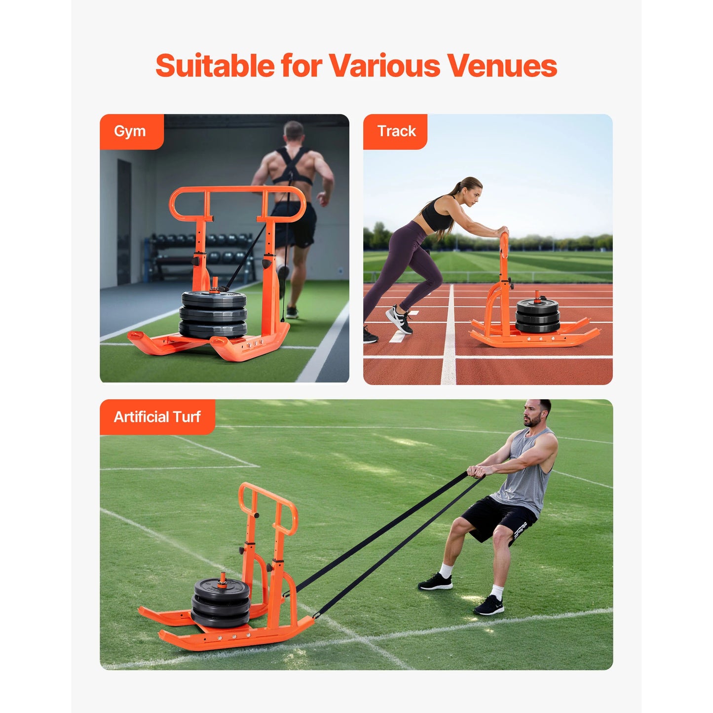 Steel Weight Sled With Handle For Fitness Training And Conditioning