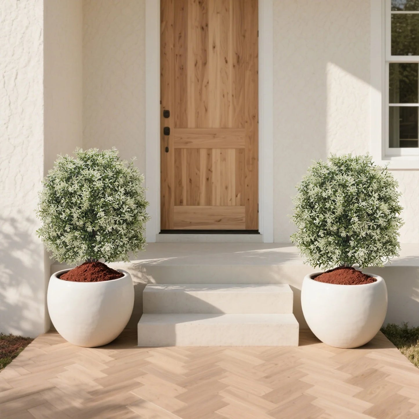 HiMISS Artificial Boxwood Topiary Ball With Ground Spike