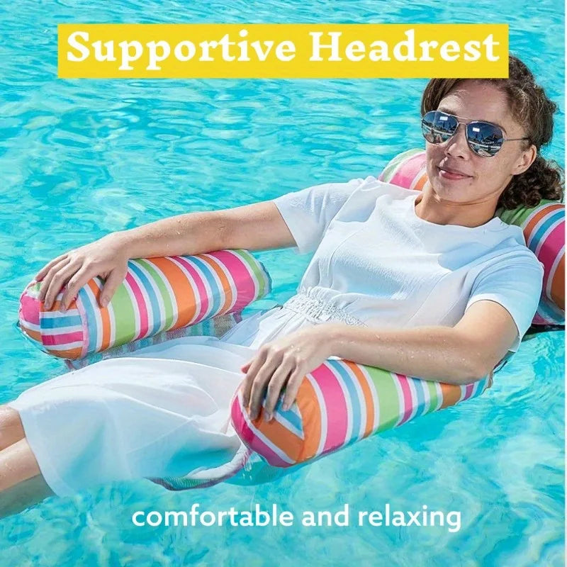 Joyfy Inflatable Pool Float Hammock Chair Lounger Set