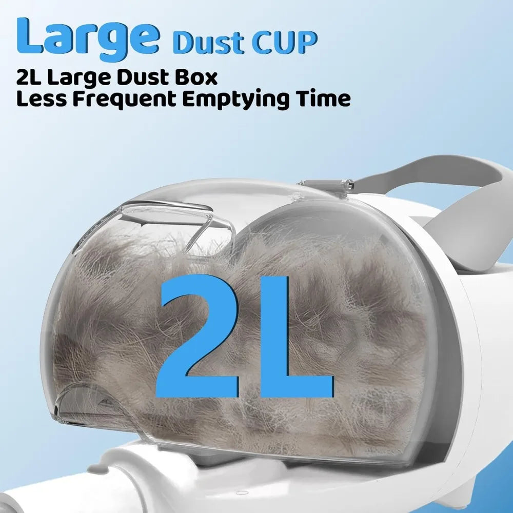 Dog Grooming Vacuum with 2L Dust Cup & 13000Pa Suction, 5-in-1 Low Noise Pet Grooming Kit with