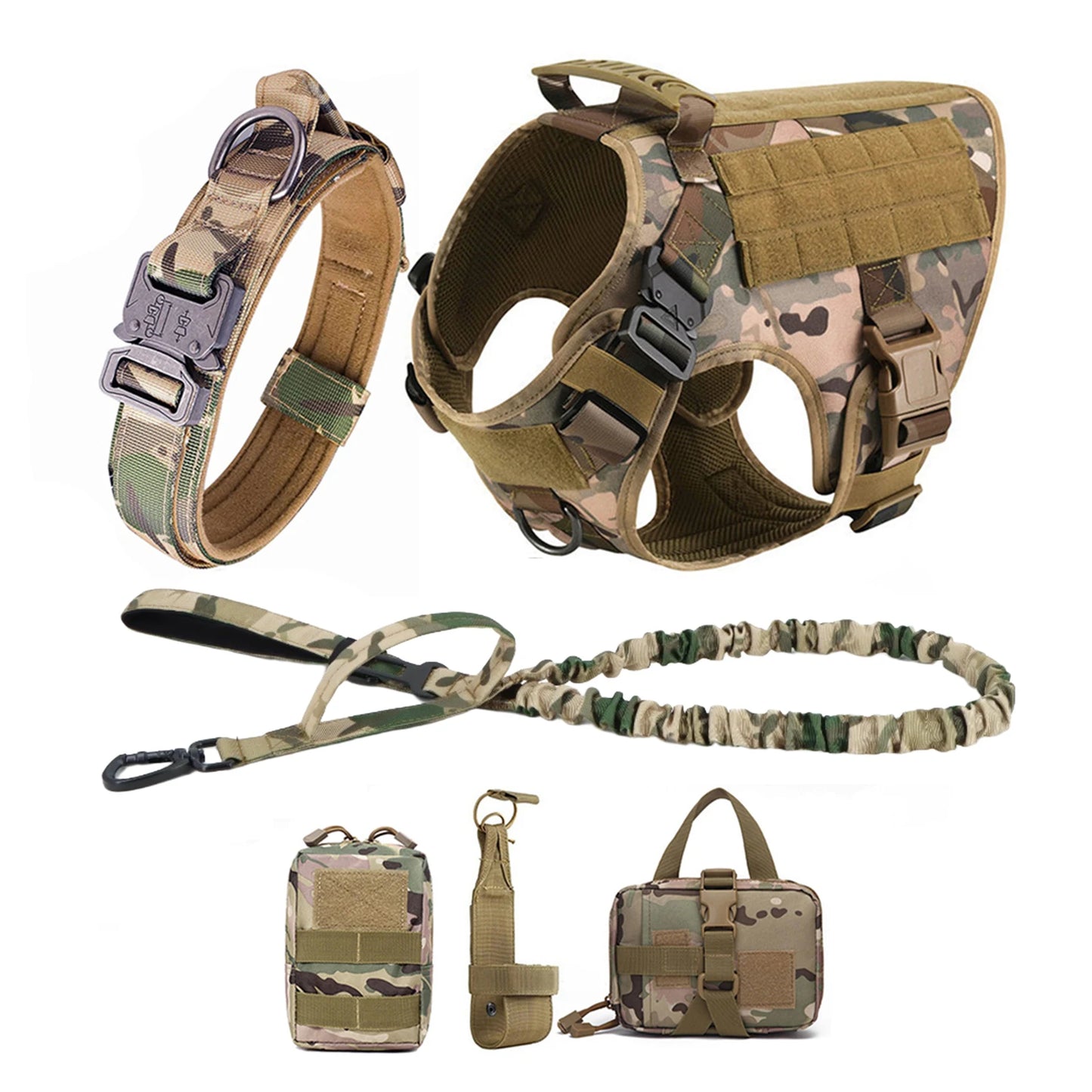 Petavel Tactical Dog Harness With Quick Release Padded Molle Vest