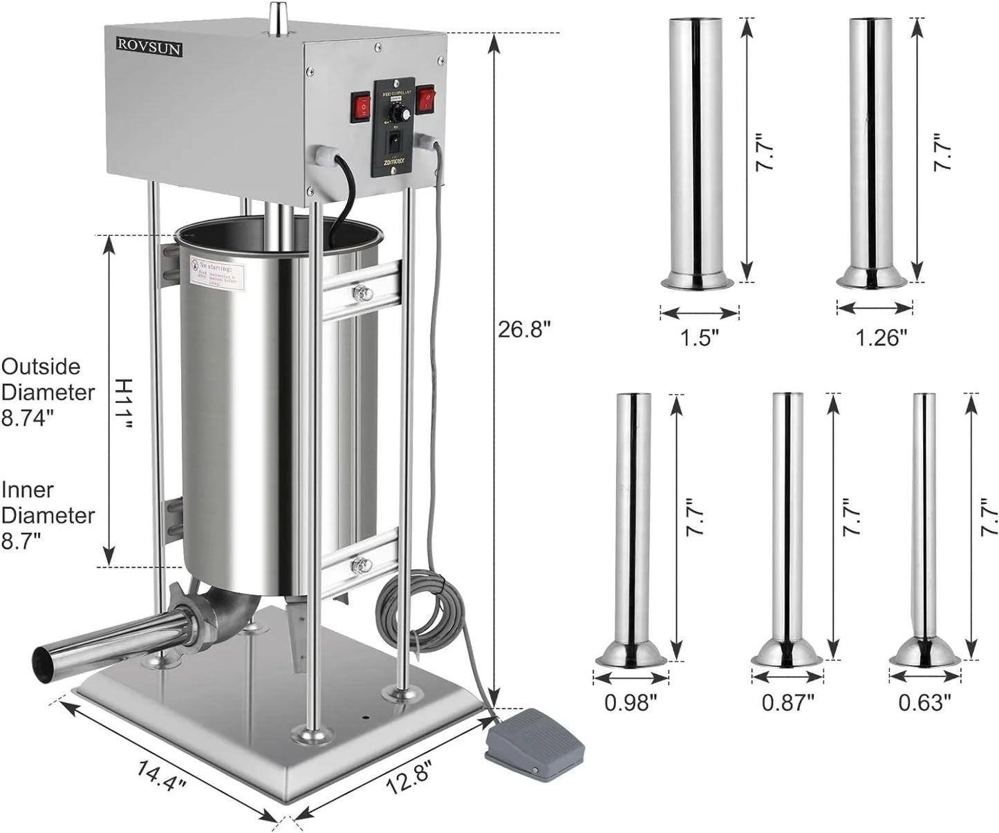 Commercial Electric Sausage Stuffer Stainless Steel Meat Maker Machine