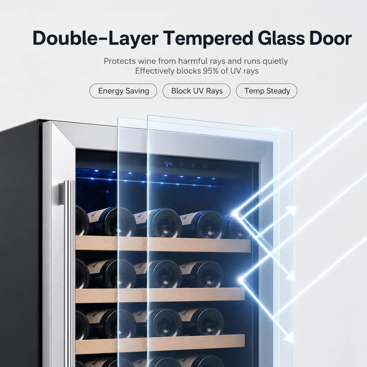 Acekool Single Zone Built In Wine Cooler With Digital Control