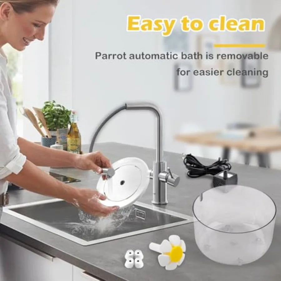 Automatic Indoor Bird Bath With Fountain Filter And Circulating Pump