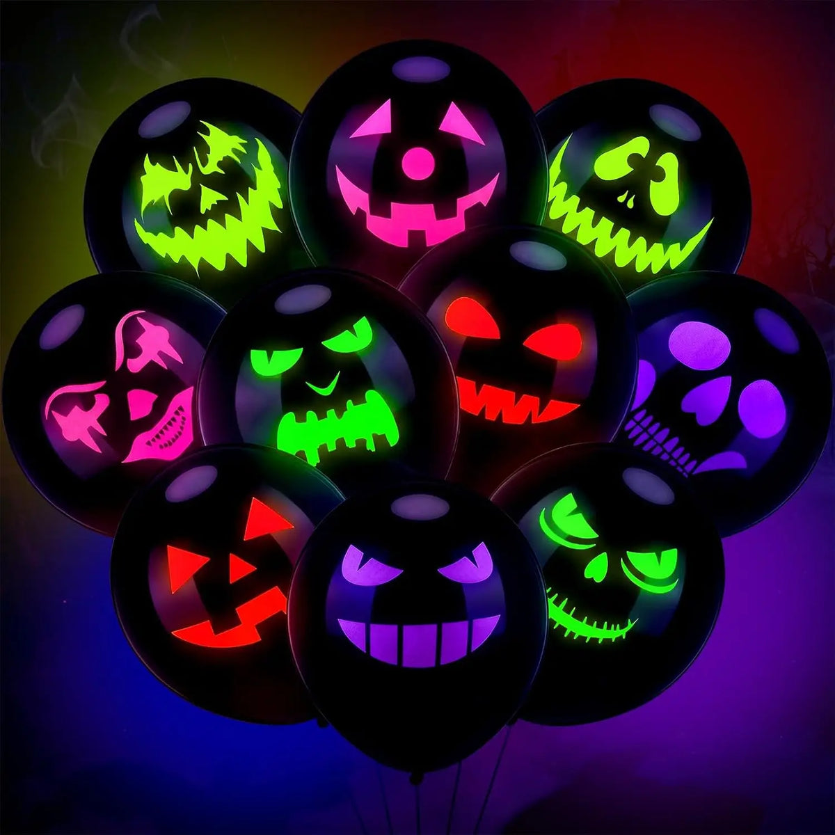 Halloween Neon Glow Ghost Latex Balloon Party Supplies