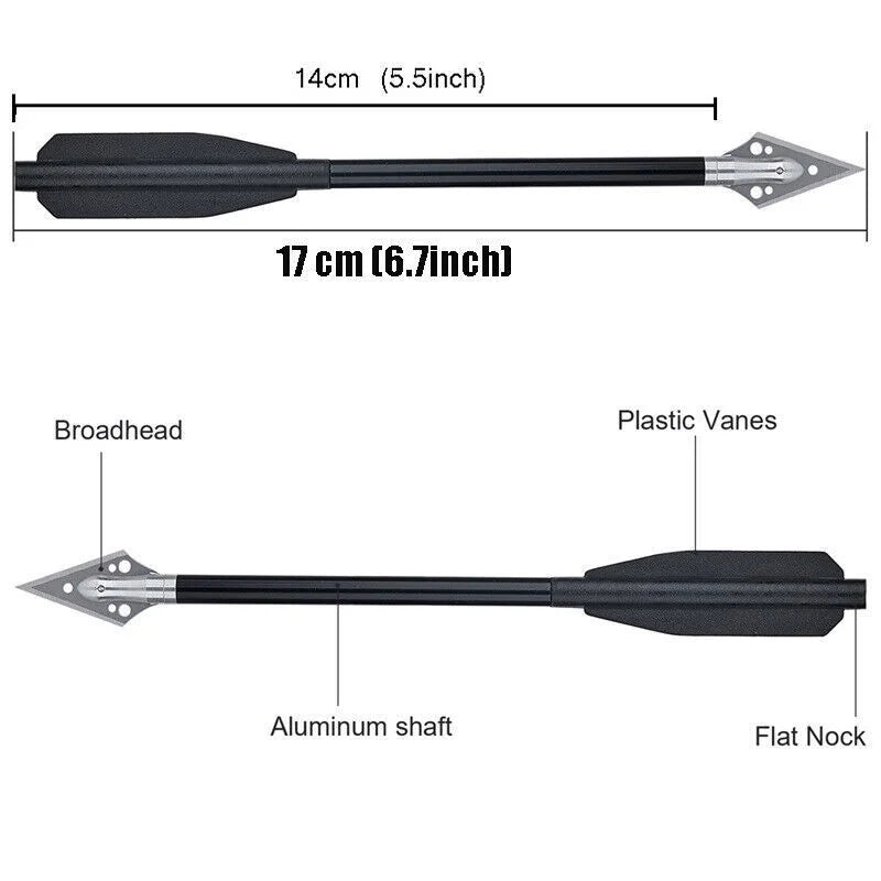 Aluminium Crossbow Arrows 12pcs 6.7 Inch Crossbow Bolts Removable Blade Arrowheads Suitable for Outdoor Archery Shooting Hunting